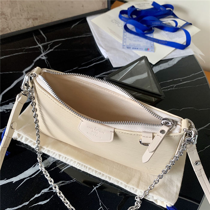 Louis Vuitton EASY POUCH ON STRAP Epi Quartz White High