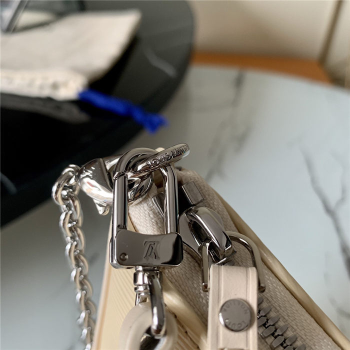 Louis Vuitton EASY POUCH ON STRAP Epi Quartz White High