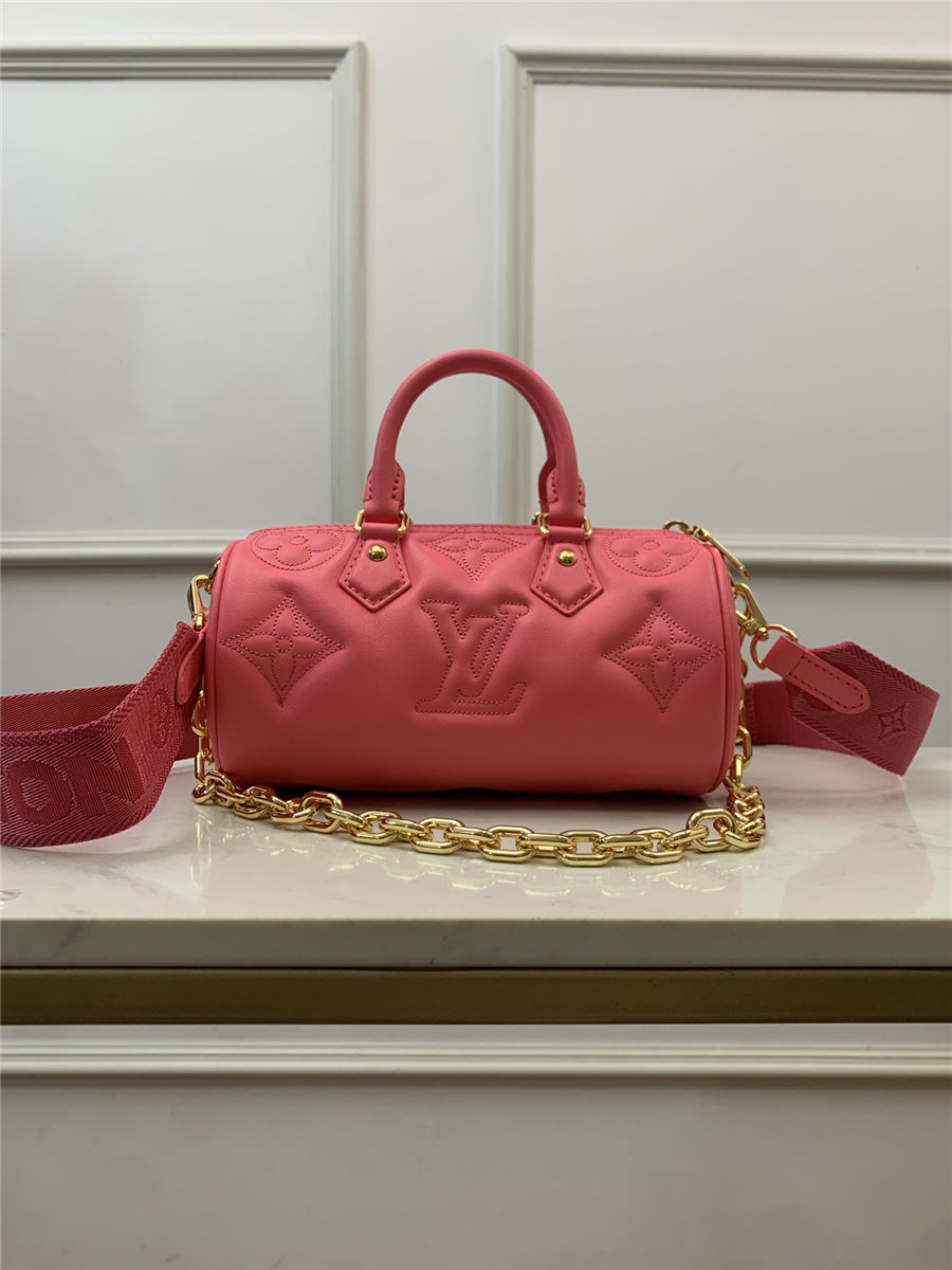 Louis Vuitton PAPILLON BB Quilted and embroidered smooth calf leather Dragon Fruit Pink M59826 High