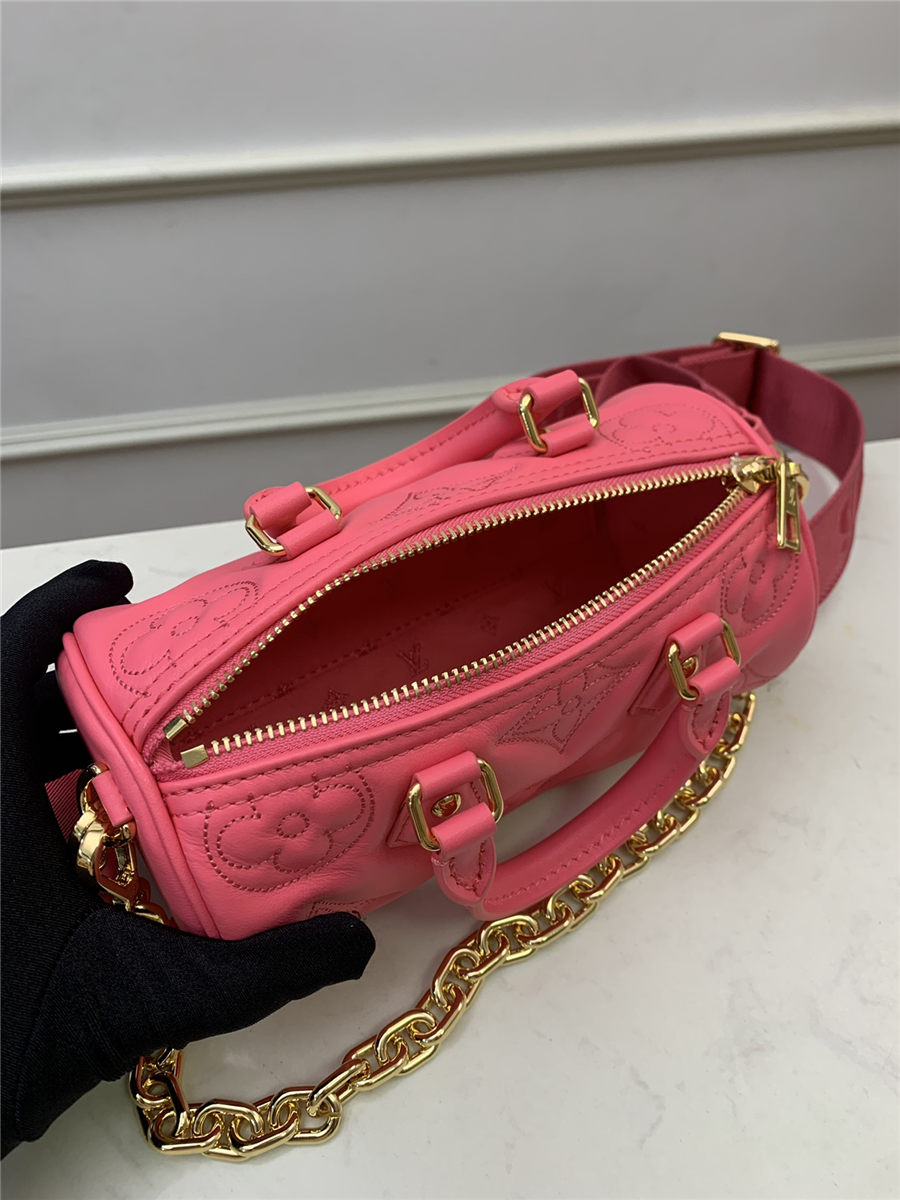 Louis Vuitton PAPILLON BB Quilted and embroidered smooth calf leather Dragon Fruit Pink M59826 High