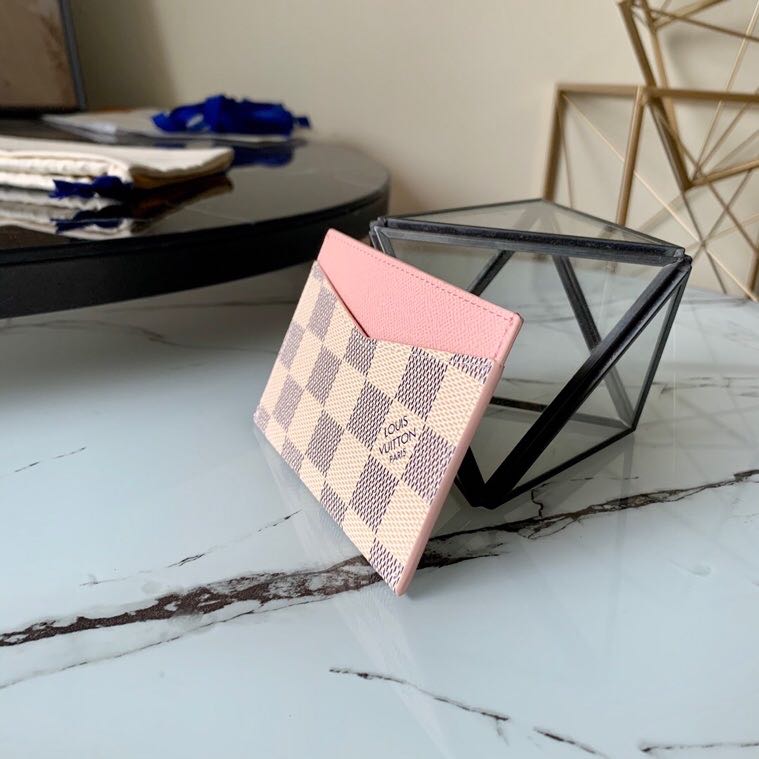 Louis Vuitton CARD HOLDER DAILY Damier Azur Pink High