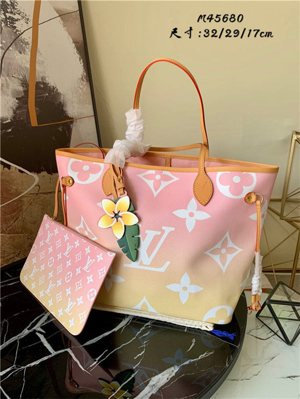 Louis Vuitton NEVERFULL MM Monogram Giant Pink High