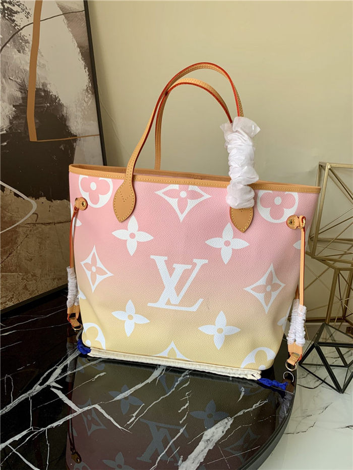 Louis Vuitton NEVERFULL MM Monogram Giant Pink High