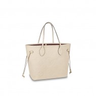 Louis Vuitton NEVERFULL MM Monogram Empreinte Cream M45684 High