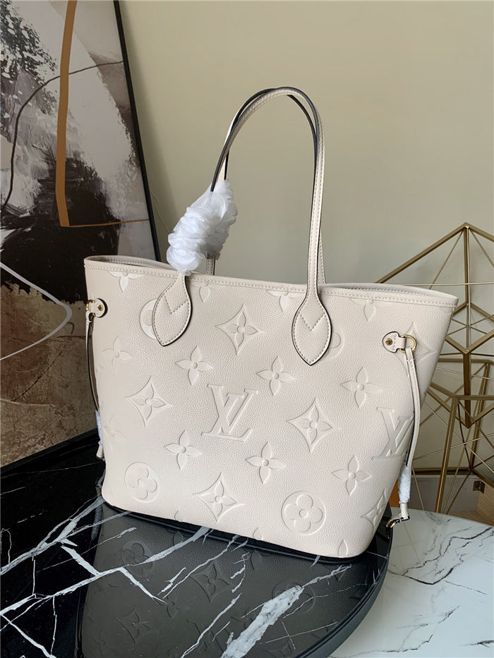 Louis Vuitton NEVERFULL MM Monogram Empreinte Cream M45684 High