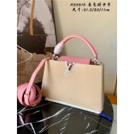 Louis Vuitton CAPUCINES MM Taurillon Beige/Pink M55910 High