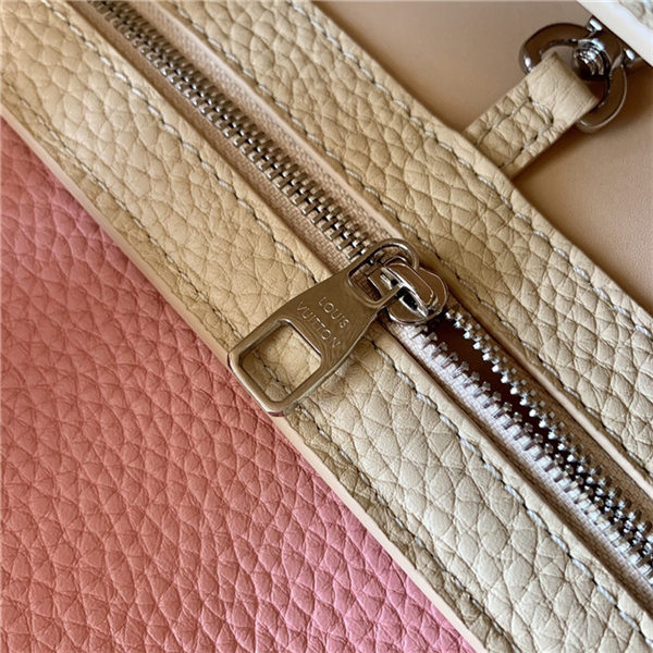 Louis Vuitton CAPUCINES MM Taurillon Beige/Pink M55910 High