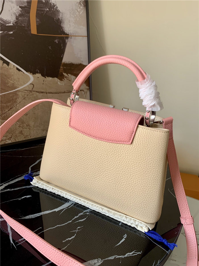 Louis Vuitton CAPUCINES BB Taurillon Beige/Pink M55910 High