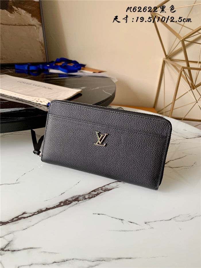 Louis Vuitton ZIPPY WALLET LOCKME Calf leather Black M62622 High