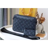 Louis Vuitton DUO MESSENGER Monogram Shadow Navy Blue M45730 High