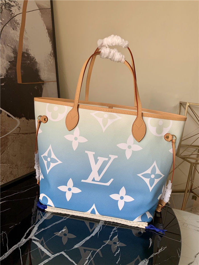 Louis Vuitton NEVERFULL MM Monogram Giant Blue M45678 High