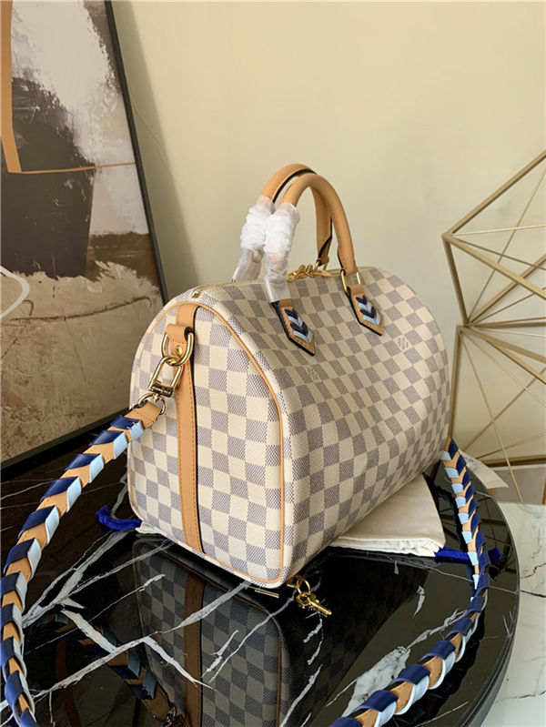 Louis Vuitton SPEEDY BANDOULIÈRE 30 Damier Azur coated canvas Blue N50054 High