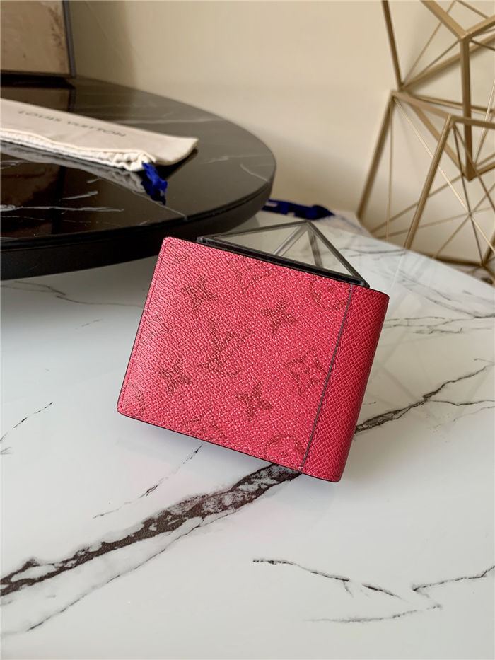 Louis Vuitton Multiple Wallet Taïgarama Red M60895 High