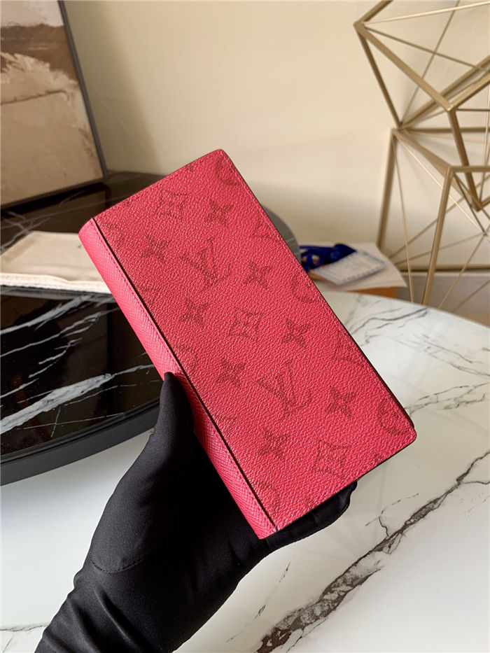 Louis Vuitton BRAZZA WALLET Taïgarama Red M66540 High