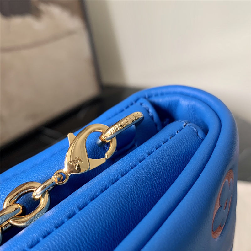 Louis Vuitton POCHETTE COUSSIN Monogram-embossed lambskin Blue/Red M80743 High