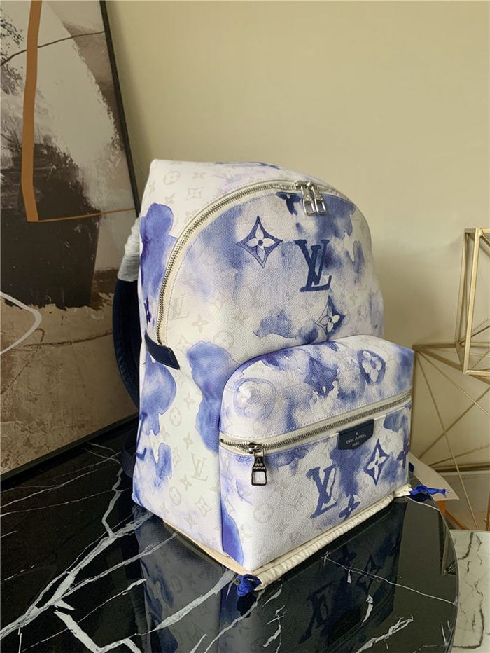 Louis Vuitton DISCOVERY BACKPACK Monogram Watercolor Blue coated canvas M45760 High