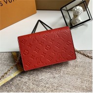 Louis Vuitton VAVIN CHAIN WALLET Monogram Empreinte Red High