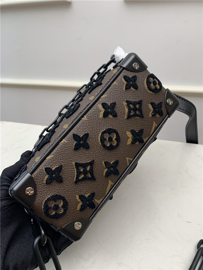 Louis Vuitton Mini Soft Trunk Embroidered Monogram Tuffetage Noir coated canvas M68970 High