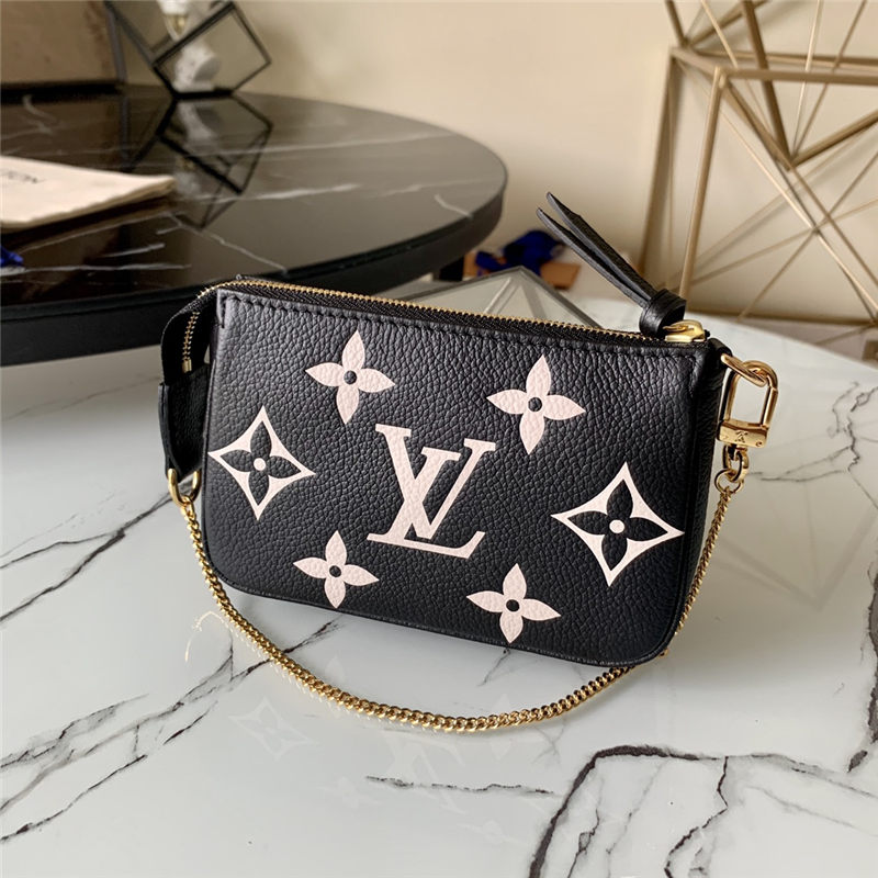 Louis Vuitton MINI POCHETTE ACCESSOIRES Monogram Empreinte Black M80501 High