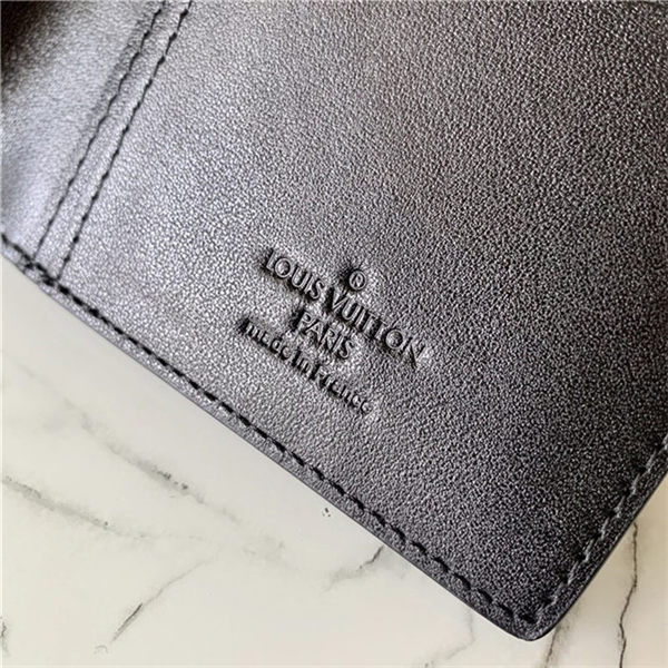 Louis Vuitton BRAZZA WALLET Monogram Seal cowhide leather Black M80503 High