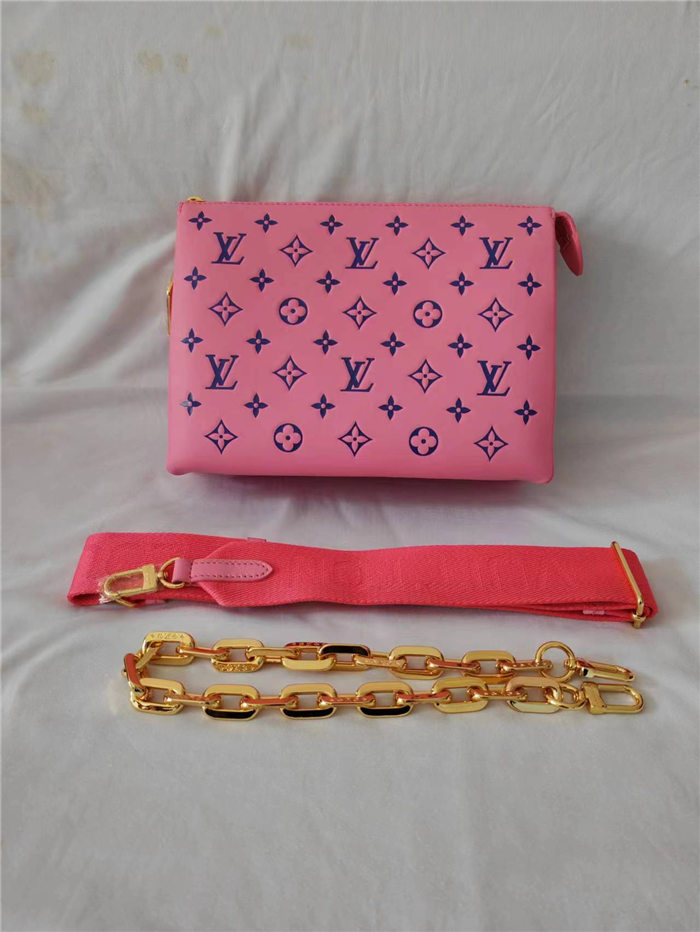 Louis Vuitton COUSSIN PM Monogram-embossed puffy lambskin Pink/Purple M58626 High