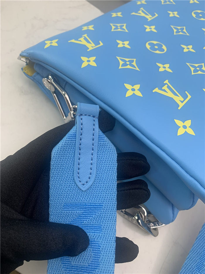 Louis Vuitton COUSSIN PM Monogram-embossed puffy lambskin Blue/Yellow M57790 High