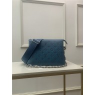 Louis Vuitton COUSSIN PM Monogram-embossed puffy lambskin Blue/Grey M57790 High