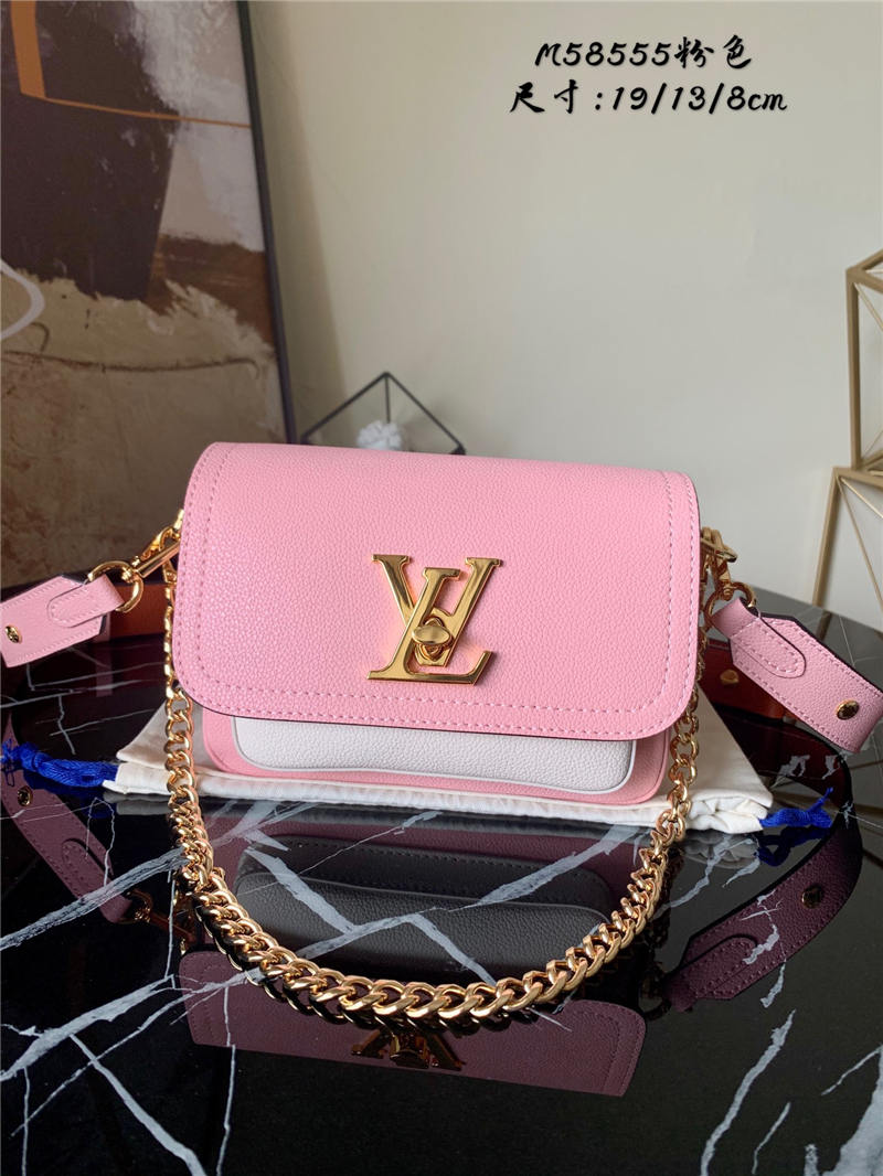 Louis Vuitton LOCKME TENDER Grained calf leather Rosewater Pink M58555 High