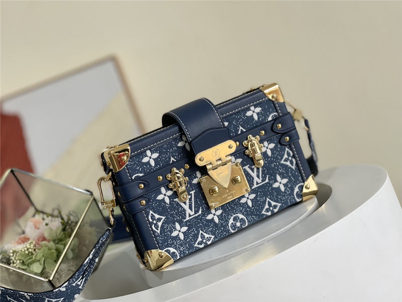 Louis Vuitton PETITE MALLE Monogram Denim Blue M59717 High