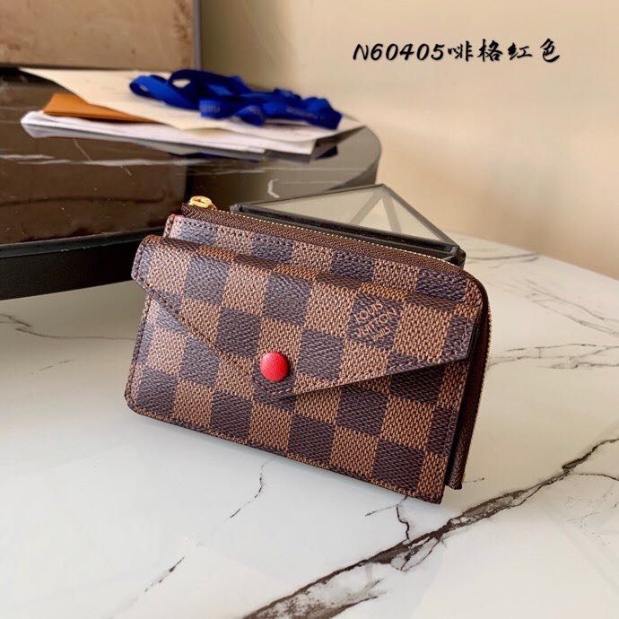 Louis Vuitton CARD HOLDER RECTO VERSO Damier Ebene Red N60406 High