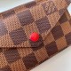 Louis Vuitton CARD HOLDER RECTO VERSO Damier Ebene Red N60406 High