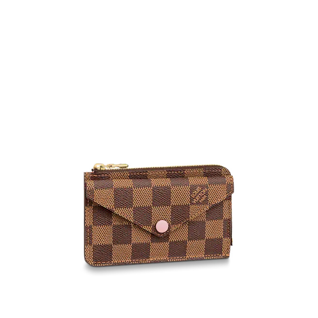 Louis Vuitton CARD HOLDER RECTO VERSO Damier Ebene Rose Ballerine N60405 High