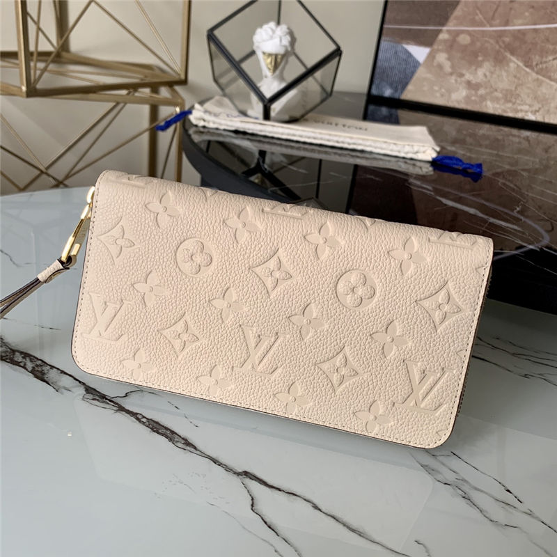 Louis Vuitton ZIPPY WALLET Monogram Empreinte Cream M64089 High