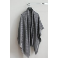 Louis Vuitton MONOGRAM SHAWL Silk/Viscose/Wool/Polyester Silver-Grey High