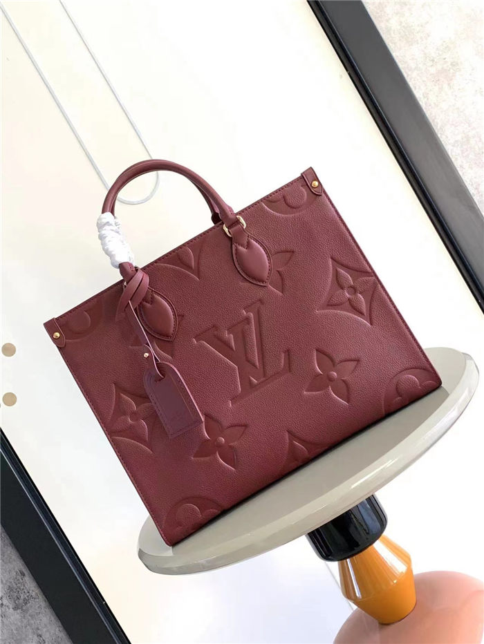 Louis Vuitton ONTHEGO MM Monogram Empreinte Burgundy High