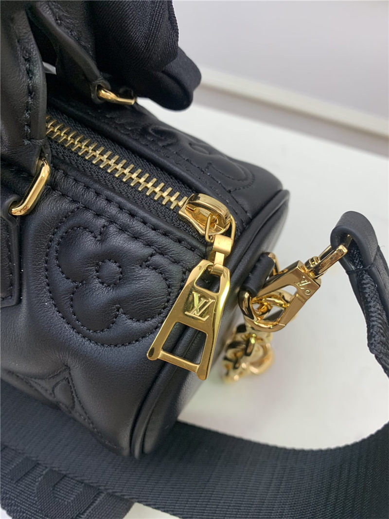 Louis Vuitton PAPILLON BB Quilted and embroidered smooth calf leather Black M59800 High