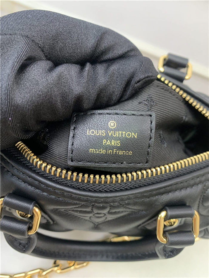 Louis Vuitton PAPILLON BB Quilted and embroidered smooth calf leather Black M59800 High