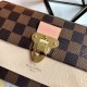 Louis Vuitton VAVIN CHAIN WALLET Damier Ebene Cream N60237 High