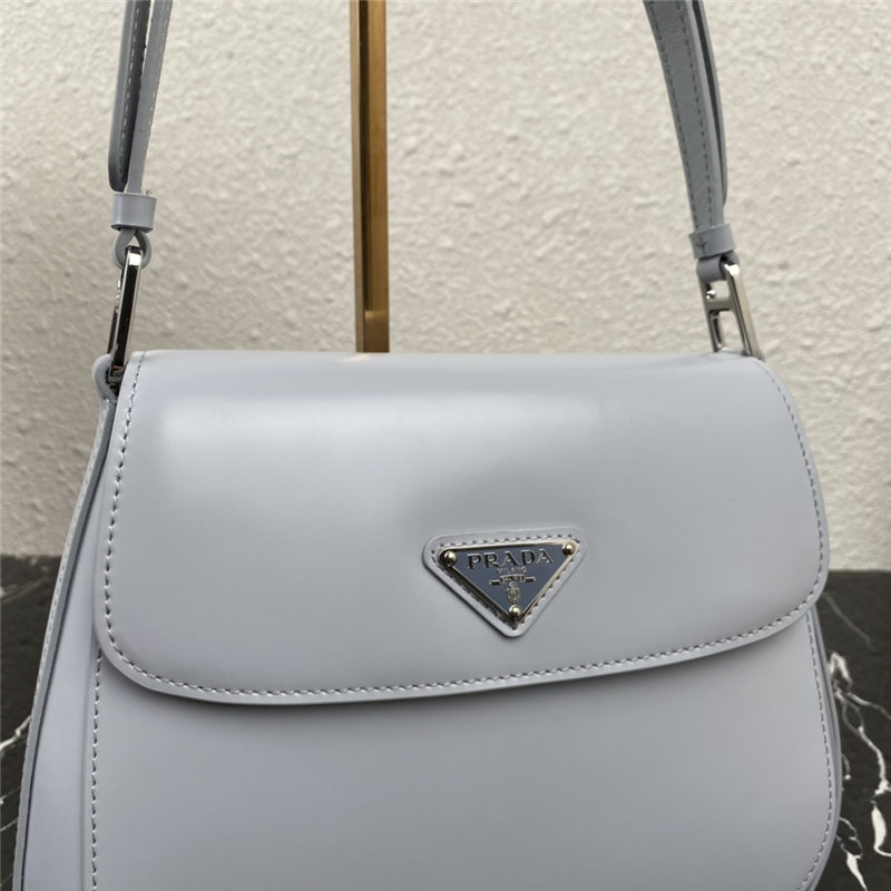 Prada Cleo brushed leather shoulder bag 1BD303 Blue High