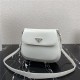 Prada Cleo brushed leather shoulder bag 1BD303 White High