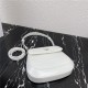 Prada Cleo brushed leather shoulder bag 1BD303 White High