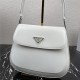 Prada Cleo brushed leather shoulder bag 1BD303 White High