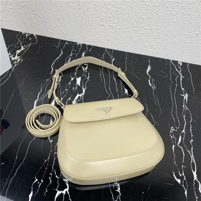 Prada Cleo brushed leather shoulder bag 1BD303 Yellow High