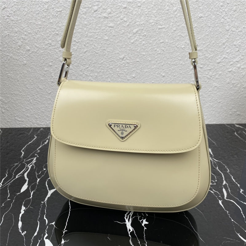 Prada Cleo brushed leather shoulder bag 1BD303 Yellow High