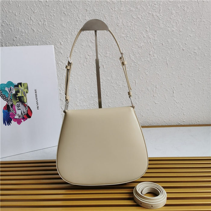 Prada Cleo brushed leather shoulder bag 1BD303 Beige High