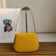 Prada Cleo brushed leather shoulder bag 1BD311 with flap Yellow High