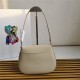 Prada Cleo brushed leather shoulder bag 1BD311 with flap Beige High