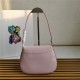 Prada Cleo brushed leather shoulder bag 1BD311 with flap Lilac High