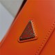 Prada Cleo brushed leather shoulder bag 1BD311 with flap Orange High