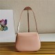 Prada Cleo brushed leather shoulder bag 1BD311 with flap Pink High